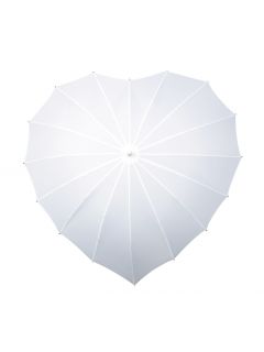 Hartvormige Paraplu wit bovenaanzicht
